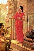Raja Ravi Varma Lady Giving Alms USA oil painting artist